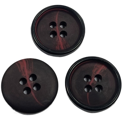 4つの穴ODMの自然な角製ボタンは11/16&quot; 28Lマット終わった