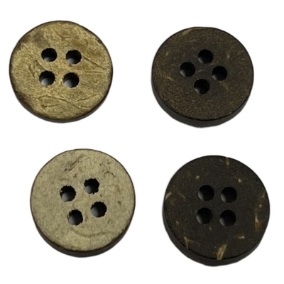 4つの穴11mmの縫う編む衣服自然で物質的なボタン/ココナッツ ボタン