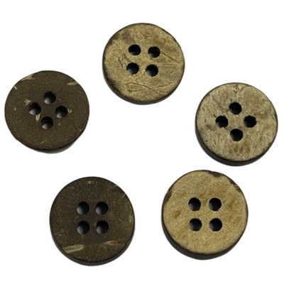 4つの穴11mmの縫う編む衣服自然で物質的なボタン/ココナッツ ボタン