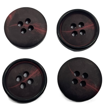 4つの穴ODMの自然な角製ボタンは11/16&quot; 28Lマット終わった