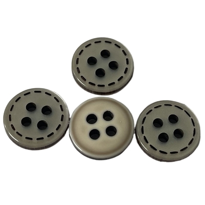 18mm Silkedがプラスチック シャツのボタンを印刷する4つの穴はワイシャツのブラウスの衣類で使用する